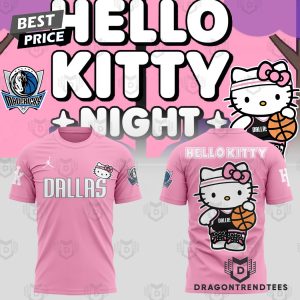 Dallas Mavericks x Hello Kitty 3D T-Shirt – Pink