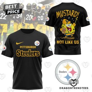 Pittsburgh Steelers Mustardrd Not Like Us 3D T-Shirt – Black