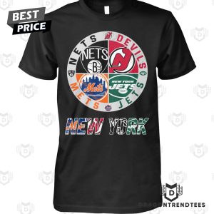 Brooklyn Nets x New York Mets x New York Jets x New Jersey Devils Unisex T-Shirt