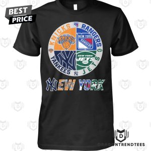 New York Knicks x New York Rangers x New York Yankees x New York Jets Unisex T-Shirt