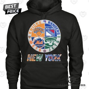 New York Knicks x New York Rangers x New York Mets x New York Jets Unisex T-Shirt