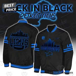 Detroit Lions Back In Black Baseball Jacket