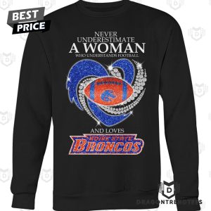 Never Underestimate A Woman Who Understands Football And Loves Boise State Broncos Unisex T-Shirt