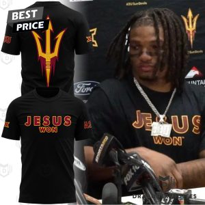 Arizona State Sun Devils Jesus Won 3D T-Shirt – Black