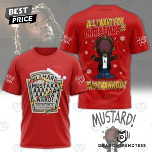 All I Want For Christmas Is Kendrick Lamar Mustard 3D T-Shirt – Red