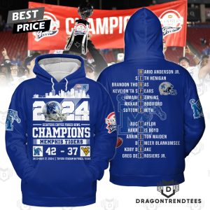 2024 Scooters Coffee Frisco Bowl Champions Memphis Tigers Hoodie