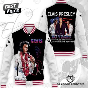 Elvis Presley 90 Years 1935-2025 Signature Thank You For The Memories Baseball Jacket