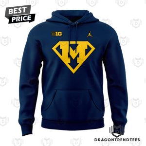 Supper Michigan Wolverines Football Logo Hoodie – Blue