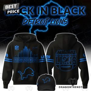 Detroit Lions Back In Black Design Logo Hoodie