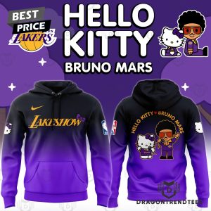 Los Angeles Lakers Bruno Mars And Hello Kitty Hoodie