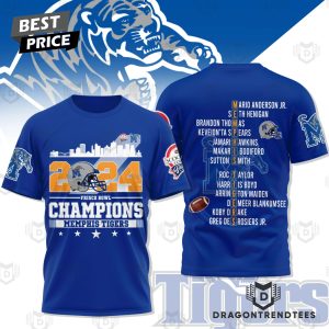 2024 Frisco Bowl Champions Memphis Tigers 3D T-Shirt