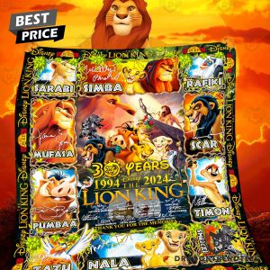 Lion King 30 Year 1994-2024 Signature Thank You For The Memories Blanket