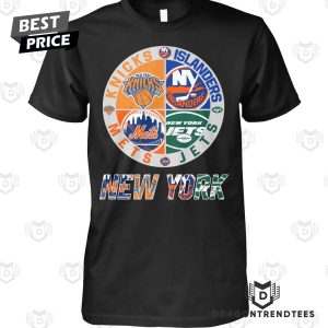 New York Knicks x New York Mets x New York Jets x New York Islanders Unisex T-Shirt