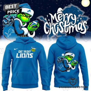 Detroit Lions x The Grinch Design Hoodie – Blue