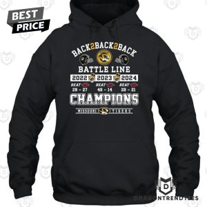 Back 2 Back 2 Back Battle Line Champions Missouri Tigers Unisex T-Shirt