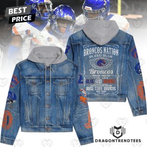 Boise State Broncos Football – Broncos Nation Bleed Blue Hooded Denim Jacket