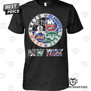 Brooklyn Nets x New York Mets x New York Jets x New York Islanders Unisex T-Shirt