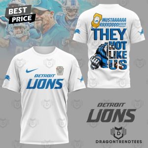 Detroit Lions Mustard They Not Like Us 3D T-Shirt – White