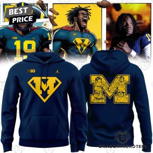 Supper Michigan Wolverines Football Logo Hoodie – Blue