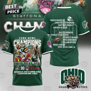 Cure Bowl Champions Ohio Bobcats Beat JSU 3D T-Shirt