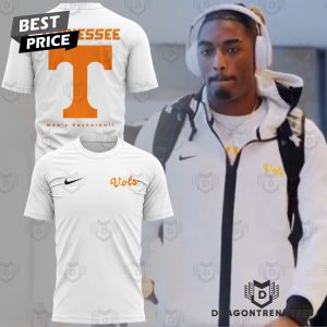 Tennessee Volunteers Men Basketball 3D T-Shirt – White