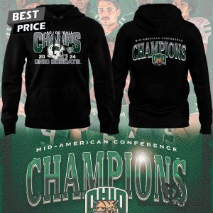 2024 Mac Champions Ohio Bobcats Football Hoodie – Black