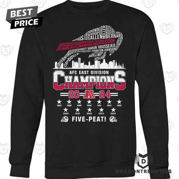 AFC East Division Champions 2024 Buffalo Bills Five -Peat Unisex T-Shirt