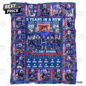 5 Years In A Row Buffalo Bills 2024 AFC East Division Champions Signature Blanket