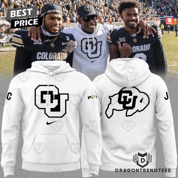 All White Coach Prime Colorado Buffaloes Hoodie