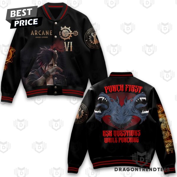 Arcane League Of Legends Punch First Baseball Jacket