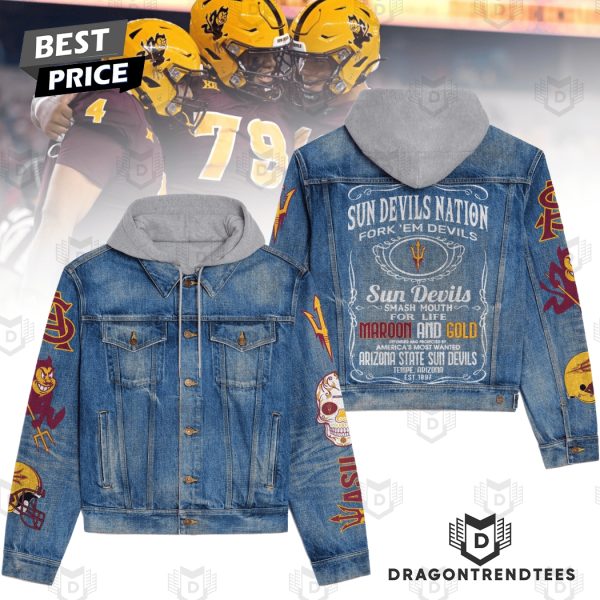 Arizona State Sun Devils – Fork Em Devils Hooded Denim Jacket