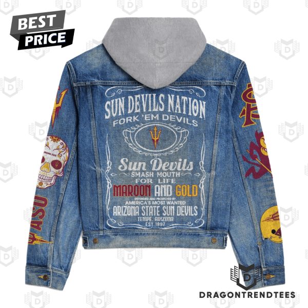 Arizona State Sun Devils – Fork Em Devils Hooded Denim Jacket