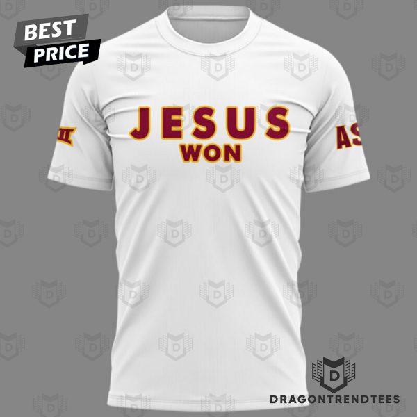 Arizona State Sun Devils Jesus Won 3D T-Shirt – White