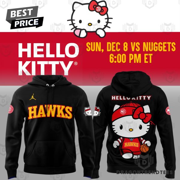 Atlanta Hawks Basketball x Hello Kitty Design Hoodie