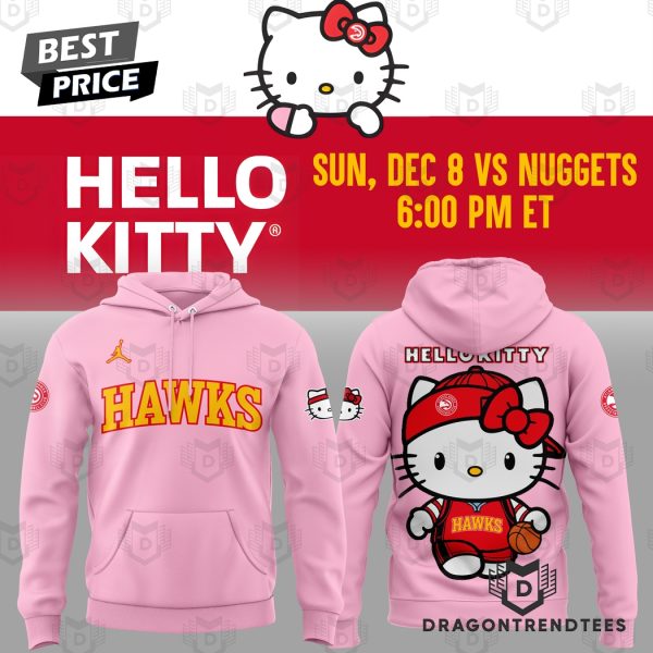 Atlanta Hawks Basketball x Hello Kitty Design Hoodie – Pink