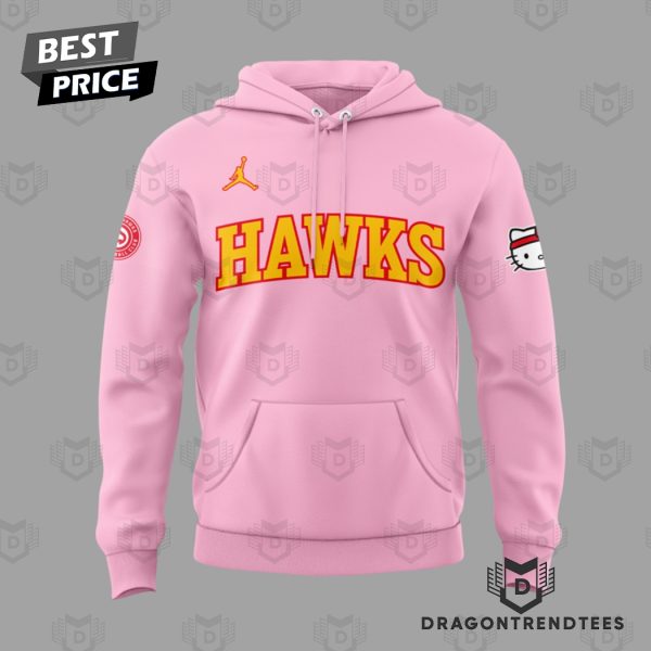 Atlanta Hawks Basketball x Hello Kitty Design Hoodie – Pink