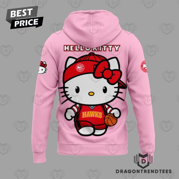 Atlanta Hawks Basketball x Hello Kitty Design Hoodie – Pink