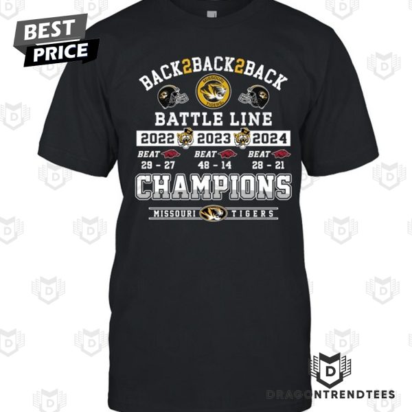 Back 2 Back 2 Back Battle Line Champions Missouri Tigers Unisex T-Shirt