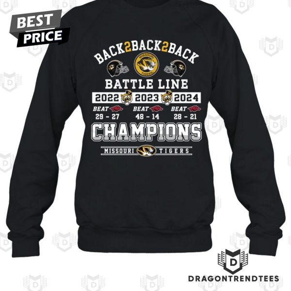 Back 2 Back 2 Back Battle Line Champions Missouri Tigers Unisex T-Shirt