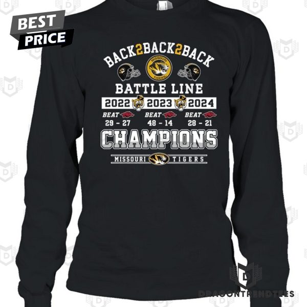 Back 2 Back 2 Back Battle Line Champions Missouri Tigers Unisex T-Shirt