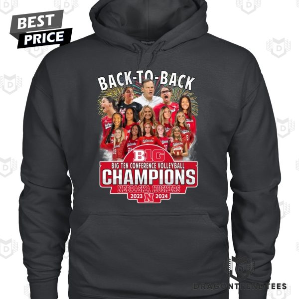 Back To Back Big Ten Coference Volleyball Champions Nebraska Cornhuskers 2023-2024 Unisex T-Shirt