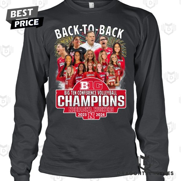 Back To Back Big Ten Coference Volleyball Champions Nebraska Cornhuskers 2023-2024 Unisex T-Shirt