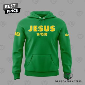 Oregon Ducks Jesus Won Hoodie – Green