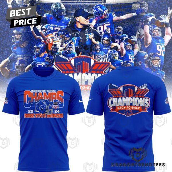 Boise State Broncos 2024 Mountain West Conference Champions 3D T-Shirt