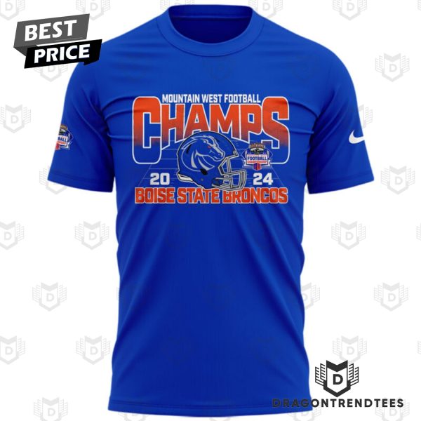 Boise State Broncos 2024 Mountain West Conference Champions 3D T-Shirt