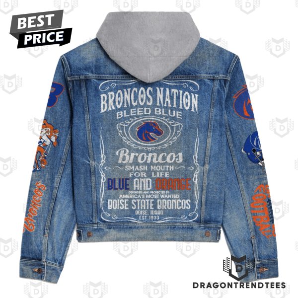 Boise State Broncos Football – Broncos Nation Bleed Blue Hooded Denim Jacket