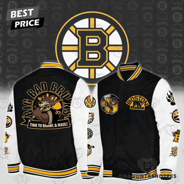 Boston Bruins Big Bad Bruins Time To Brawl & Maul Baseball Jacket