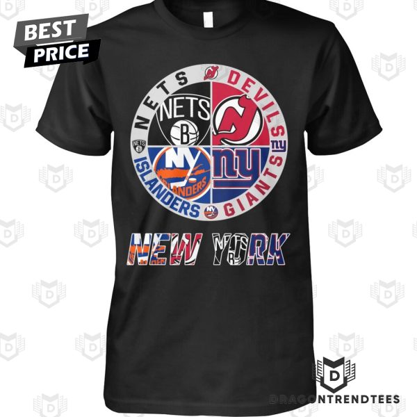 Brooklyn Nets x New York Islanders x New York Giants x New Jersey Devils Unisex T-Shirt