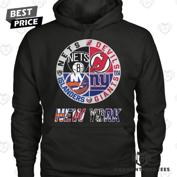 Brooklyn Nets x New York Islanders x New York Giants x New Jersey Devils Unisex T-Shirt