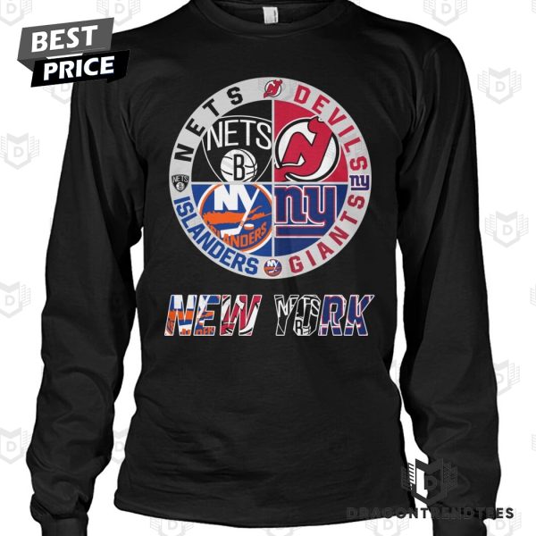 Brooklyn Nets x New York Islanders x New York Giants x New Jersey Devils Unisex T-Shirt